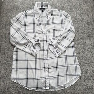 Fortune + Ivy Top White Plaid Women's Size L